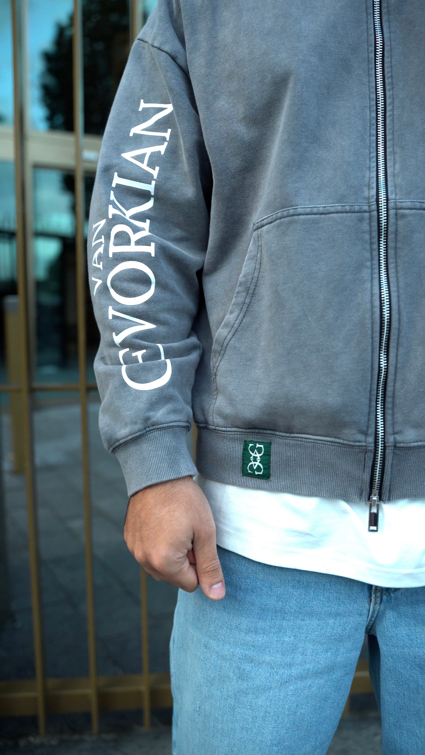 Quartz Pulse Hoodie – Acid Washed Grey