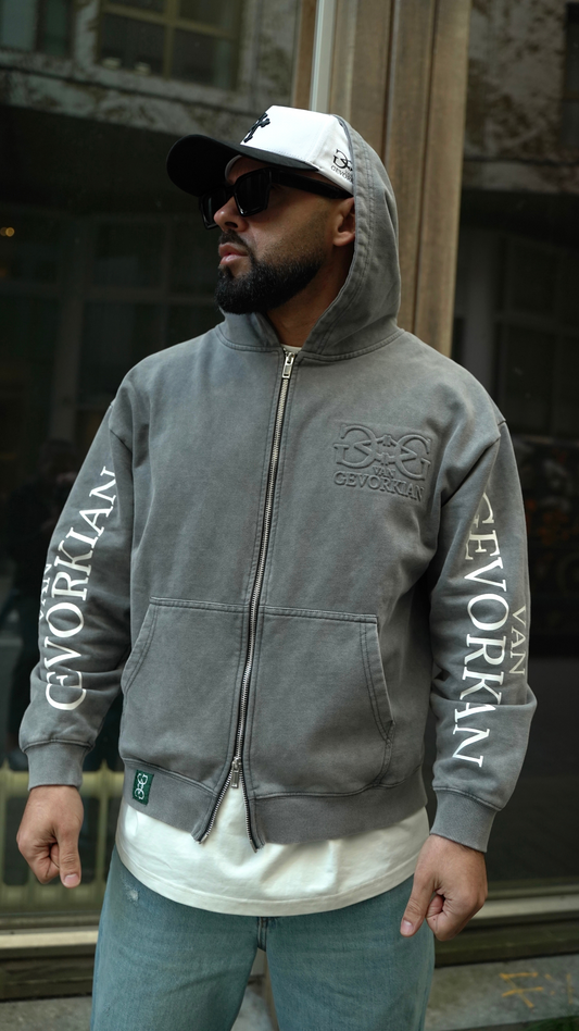 Quartz Pulse Hoodie – Acid Washed Grey