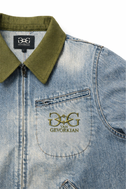 van Gevorkian Olive Collar Denim Jacket