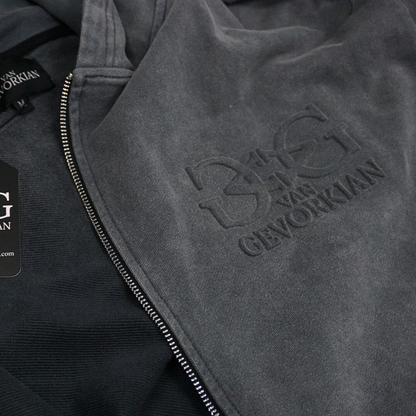 Quartz Pulse Hoodie – Acid Washed Grey