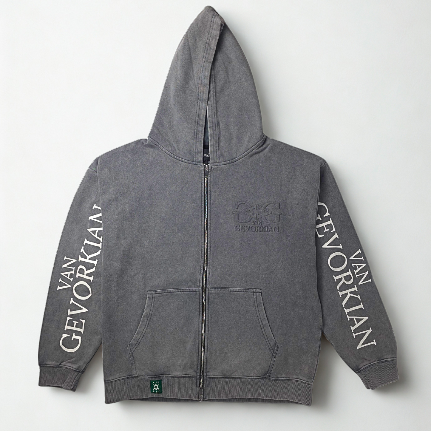 Quartz Pulse Hoodie – Acid Washed Grey