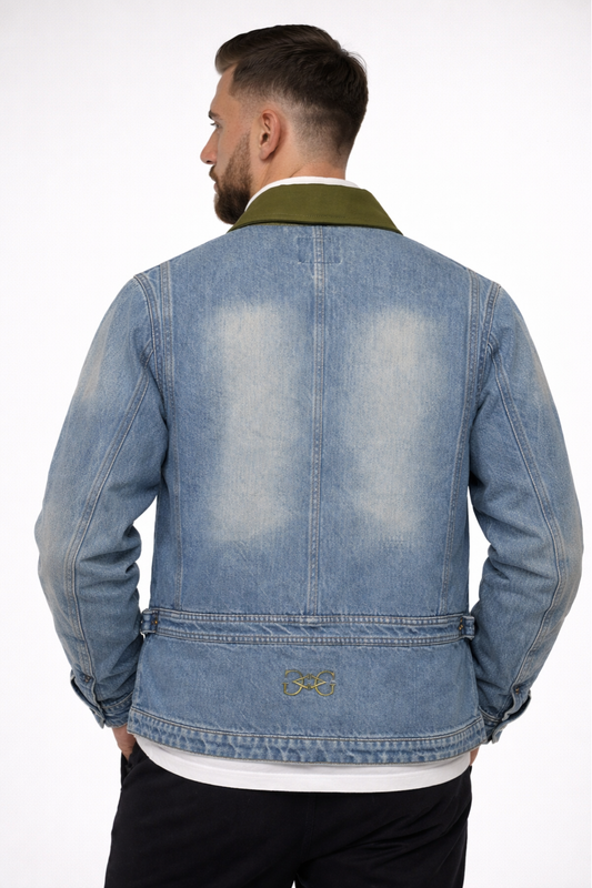 van Gevorkian Olive Collar Denim Jacket
