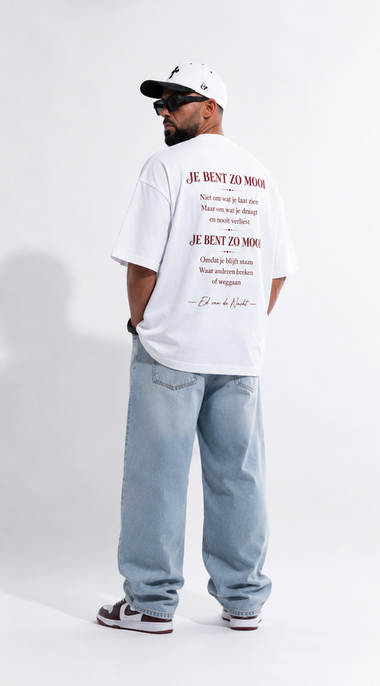 Unisex organic oversized high neck t-shirt