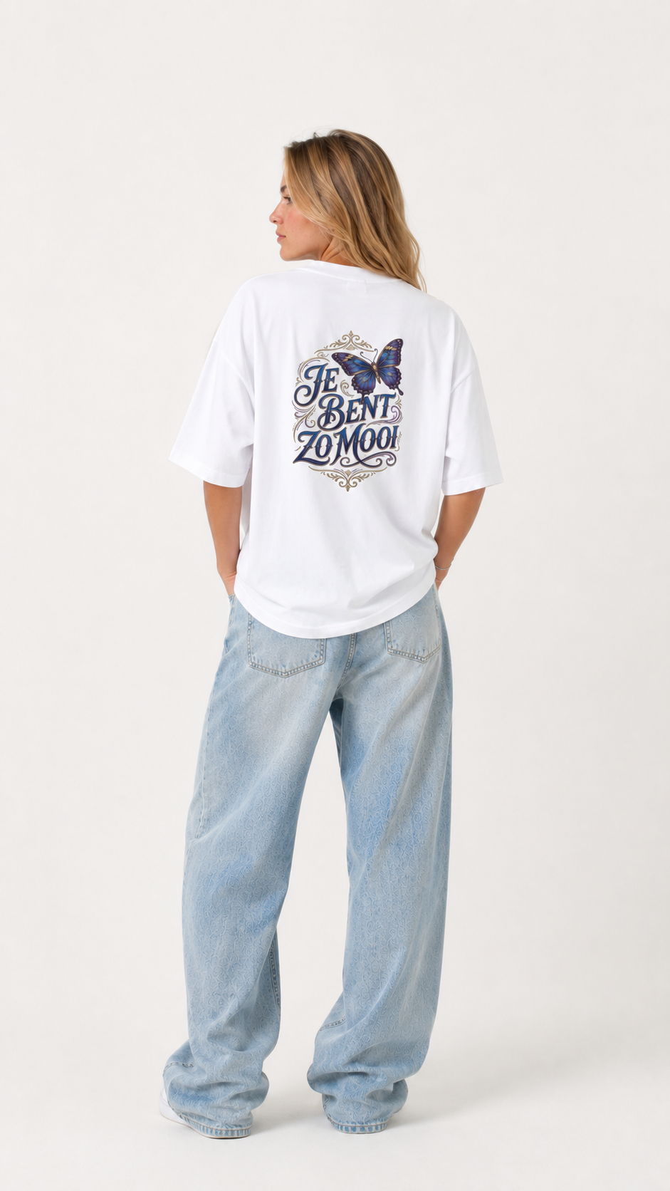 Unisex organic oversized high neck t-shirt