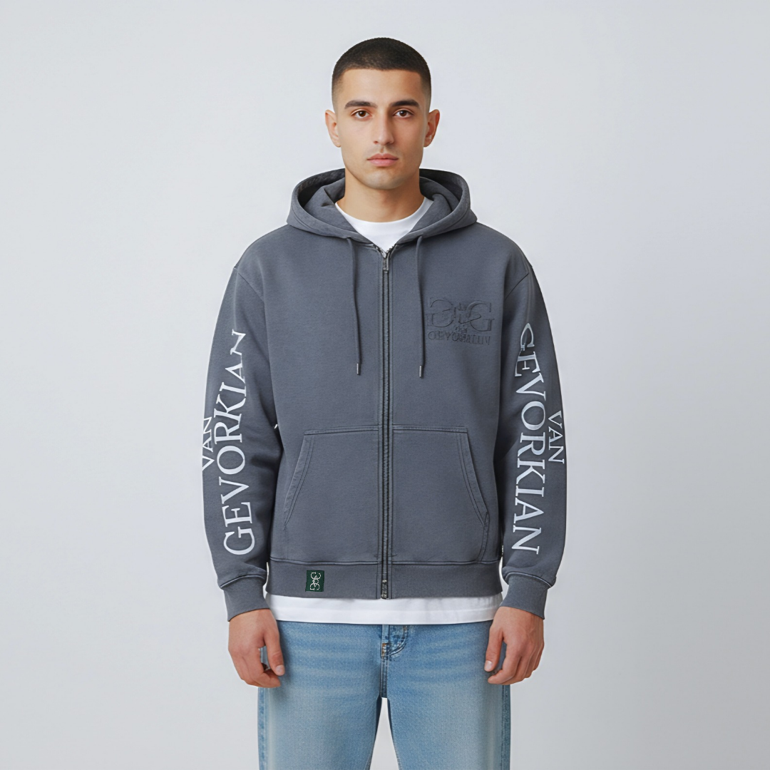 Quartz Pulse Hoodie – Acid Washed Grey