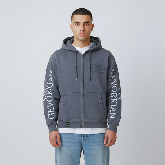 Quartz Pulse Hoodie – Acid Washed Grey