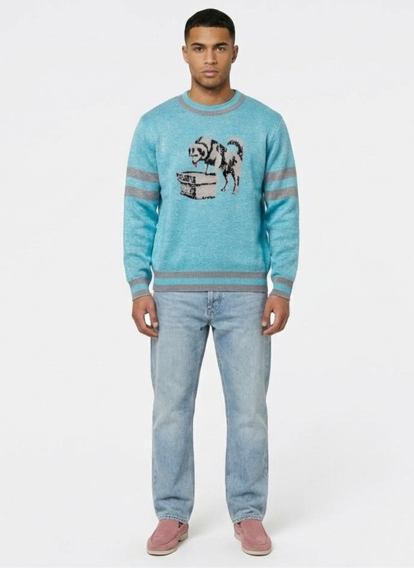 van Gevorkian Thirsty Gampr Aqua Blue Sweater