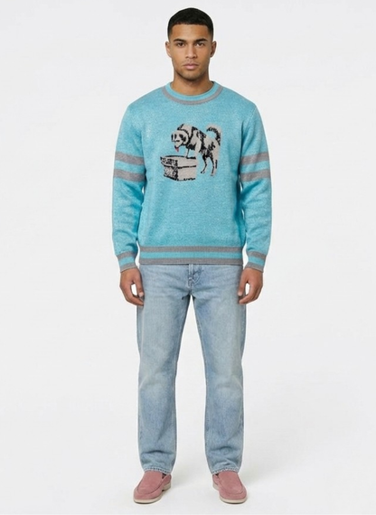 van Gevorkian Thirsty Gampr Aqua Blue Sweater