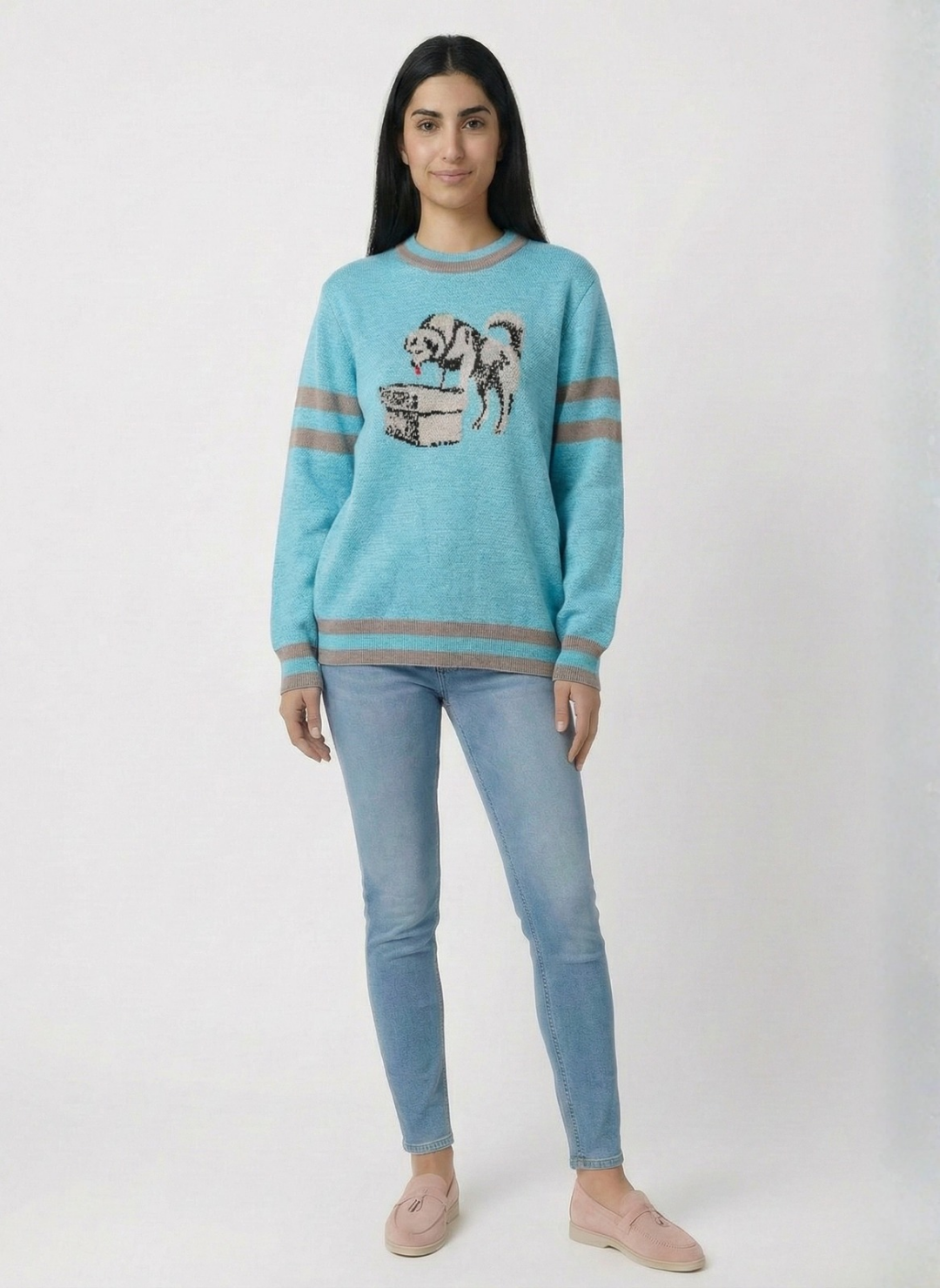 van Gevorkian Thirsty Gampr Aqua Blue Sweater