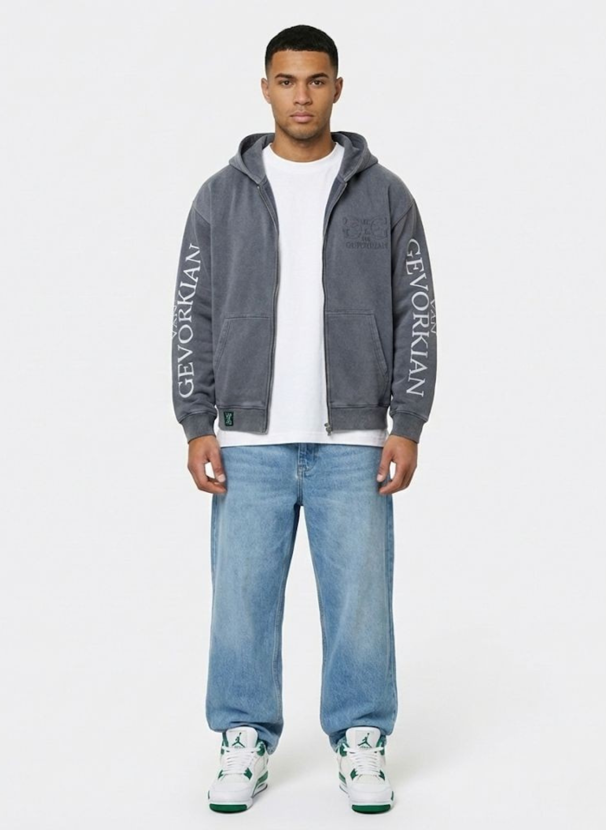 Quartz Pulse Hoodie – Acid Washed Grey