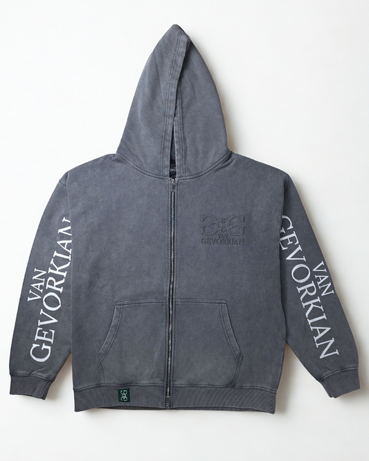 Quartz Pulse Hoodie – Acid Washed Grey