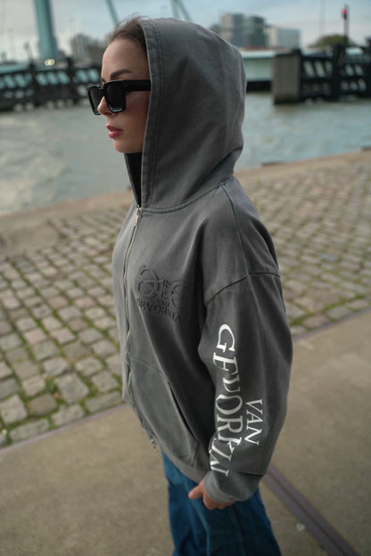 Quartz Pulse Hoodie – Acid Washed Grey